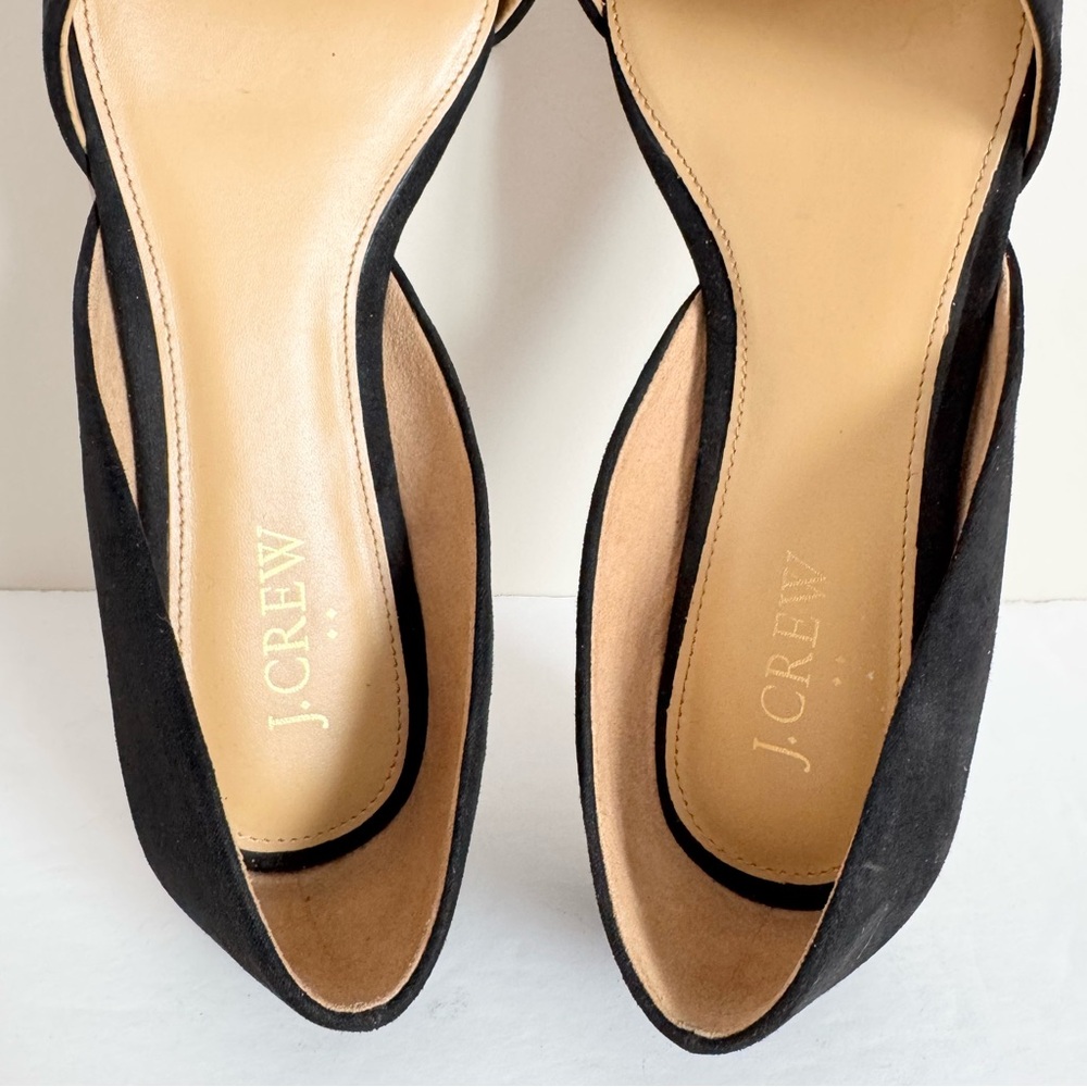 J. Crew Zoe Suede d'Orsay Flats Size 8 Black - Picture 13 of 16